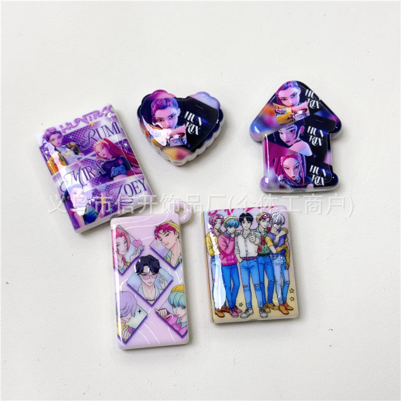 Wholesale 100pcs/pack Through-hole printed devil girl shaped beaded pen OLY Exclusive